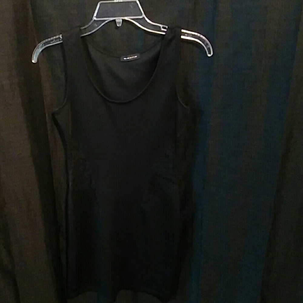 Black scuba dress with lace detailing